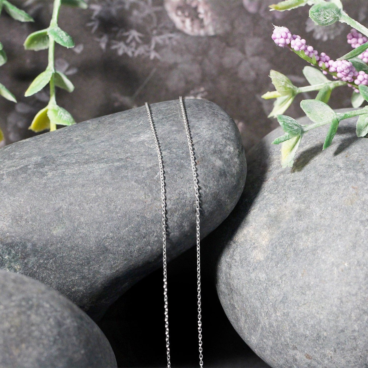 10k White Gold Oval Cable Link Chain (0.97 mm) - Diamodern
