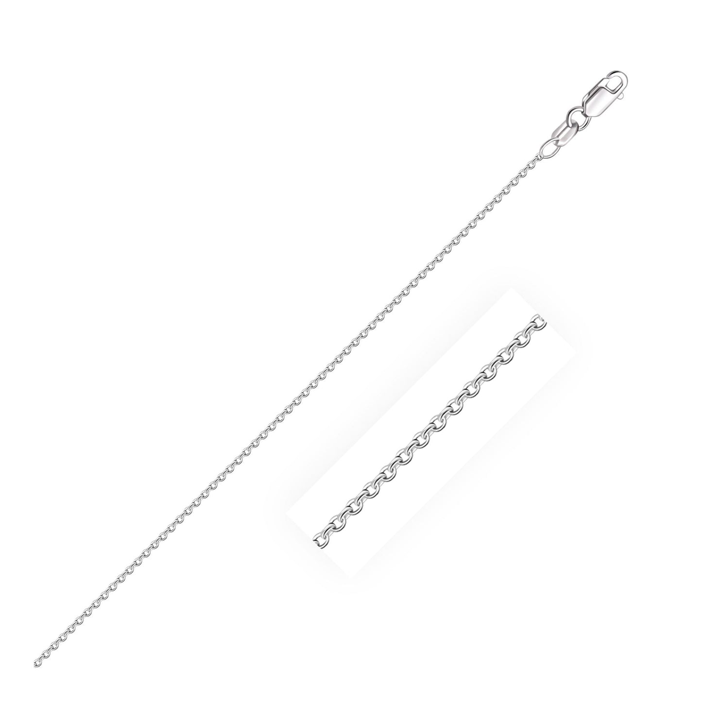 10k White Gold Oval Cable Link Chain (0.97 mm) - Diamodern
