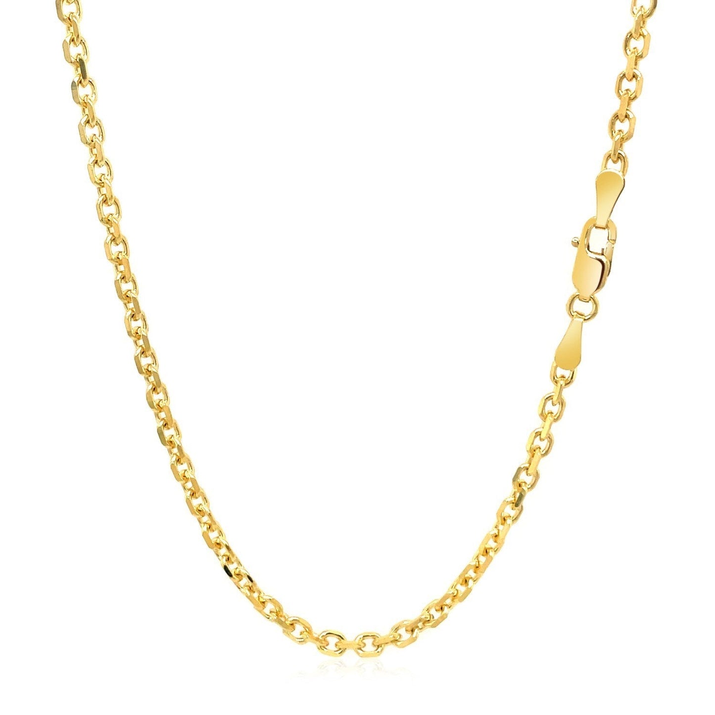 18k Yellow Gold Diamond Cut Cable Link Chain (2.60 mm) - Diamodern