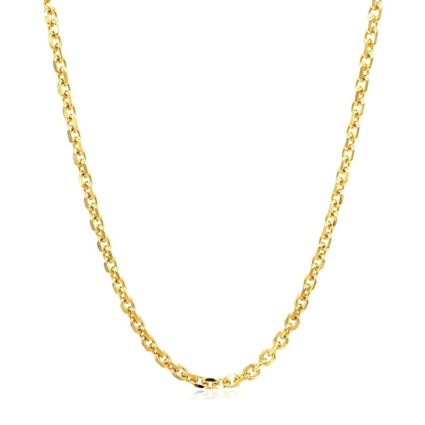 18k Yellow Gold Diamond Cut Cable Link Chain (2.60 mm) - Diamodern