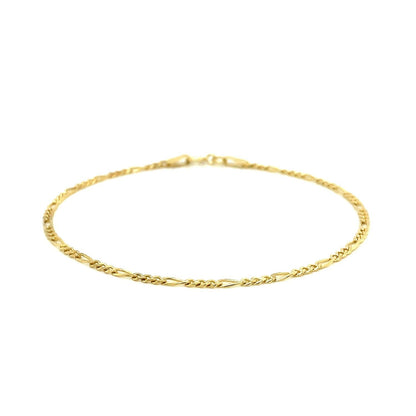 14k Yellow Gold Figaro Anklet 1.5mm