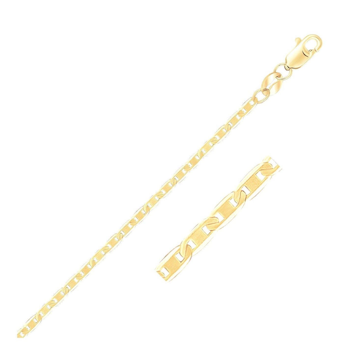 14k Yellow Gold Mariner Link Anklet 1.7mm