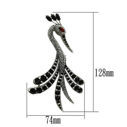 LO2393 - Imitation Rhodium White Metal Brooches with Top Grade Crystal in Multi Color