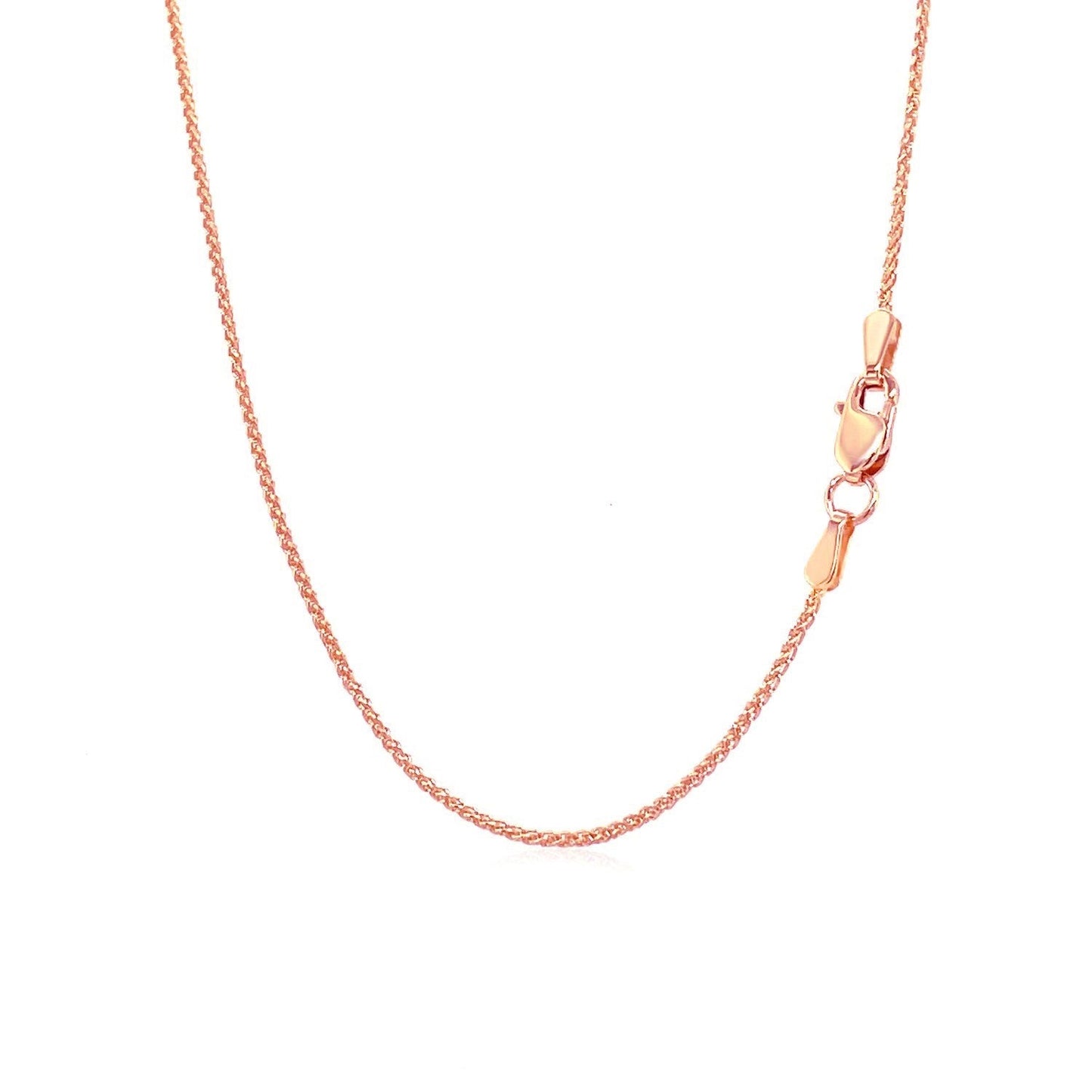 14k Rose Gold Round Wheat Chain (1.00 mm)