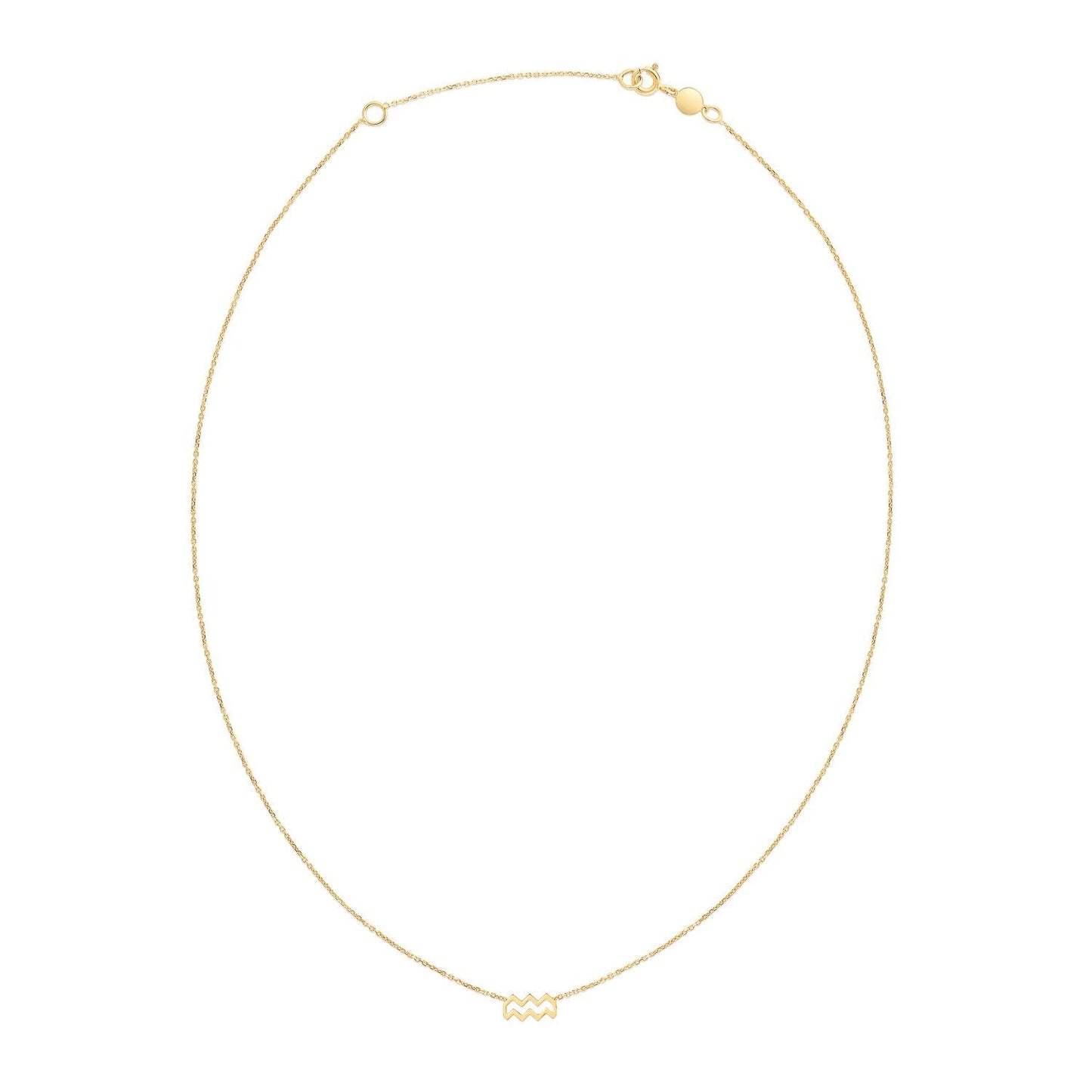 14K Yellow Gold Aquarius Necklace