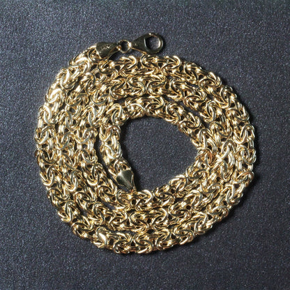 14k Yellow Gold Fancy Byzantine Chain Necklace