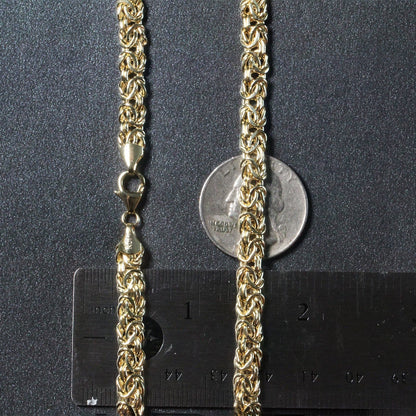 14k Yellow Gold Fancy Byzantine Chain Necklace