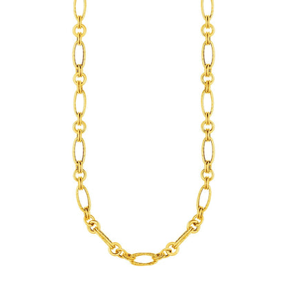 14k Yellow Gold Twisted and Polished Link Necklace