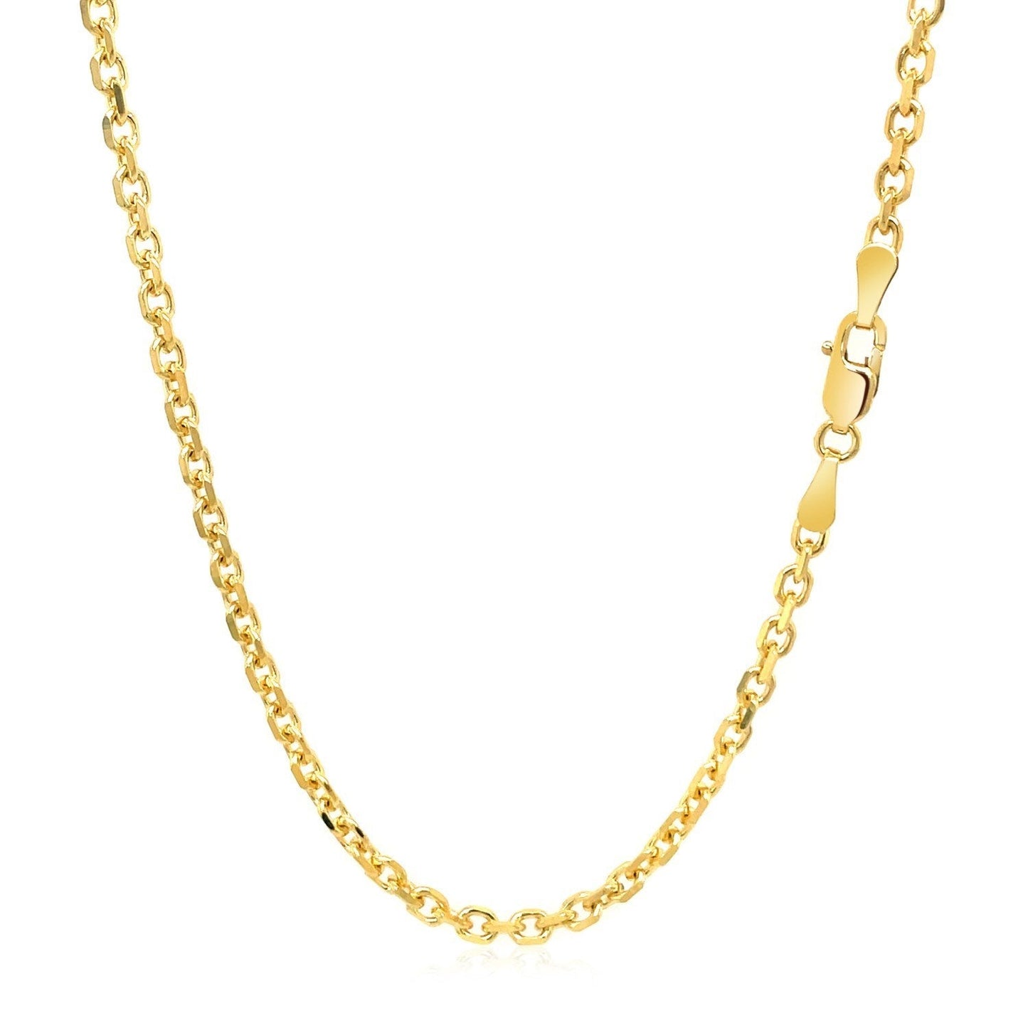 18k Yellow Gold Diamond Cut Cable Link Chain (2.60 mm)