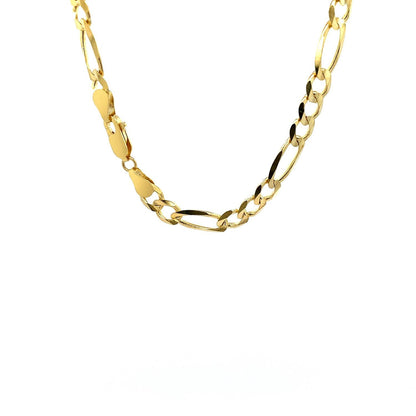 10K Yellow Gold Solid Figaro Chain (5.30 mm)