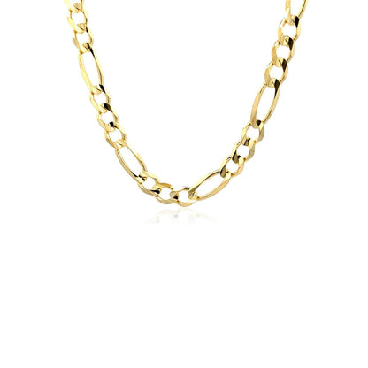 10K Yellow Gold Solid Figaro Chain (5.30 mm)