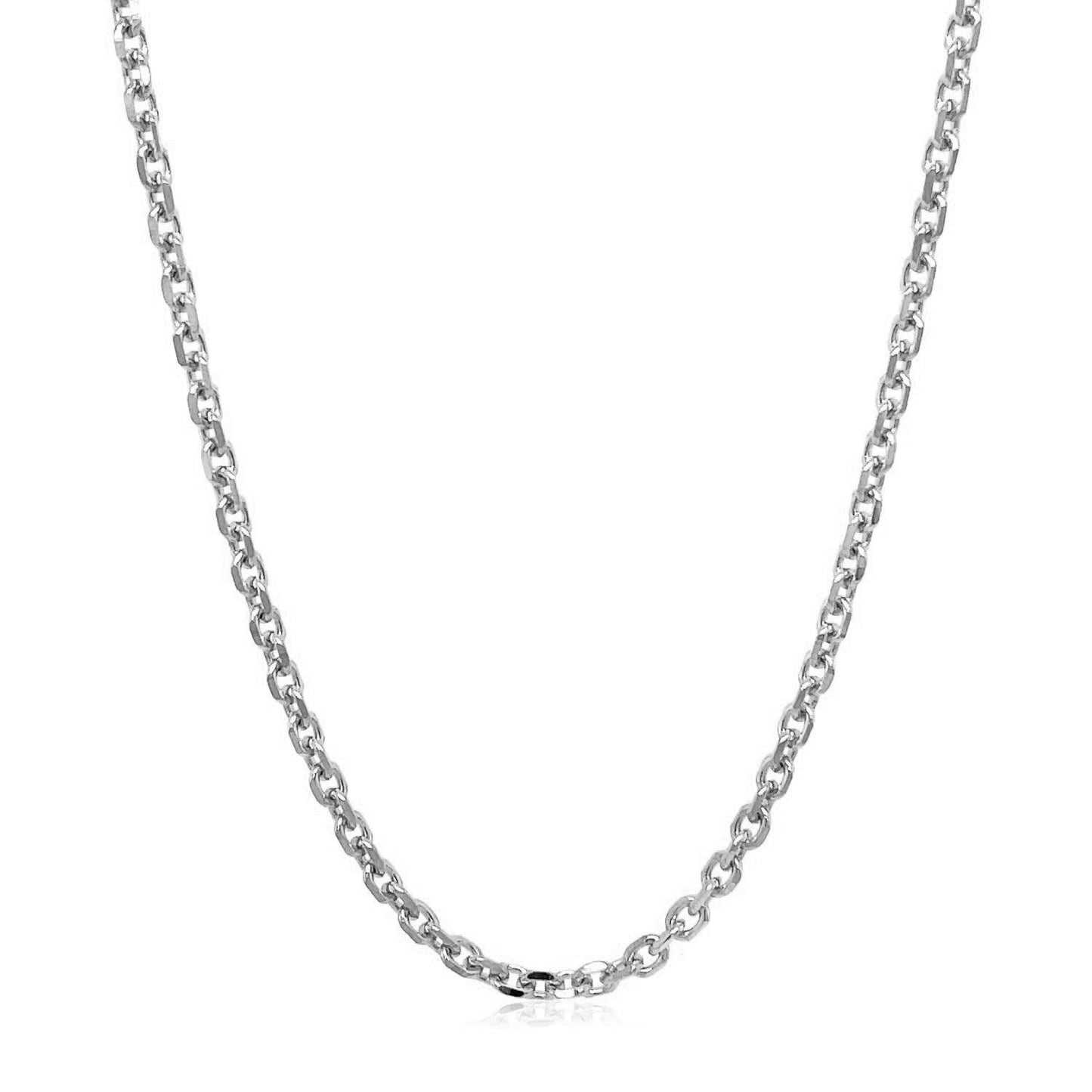 18k White Gold Diamond Cut Cable Link Chain (2.60 mm)