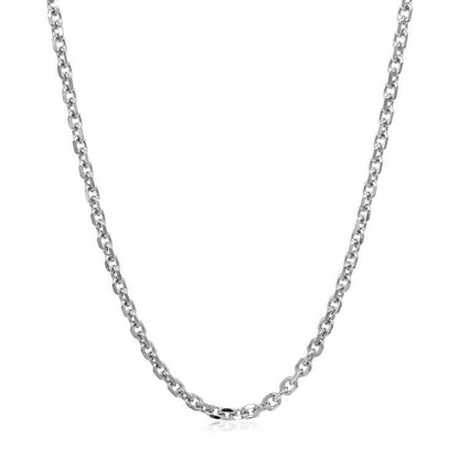 18k White Gold Diamond Cut Cable Link Chain (2.60 mm)