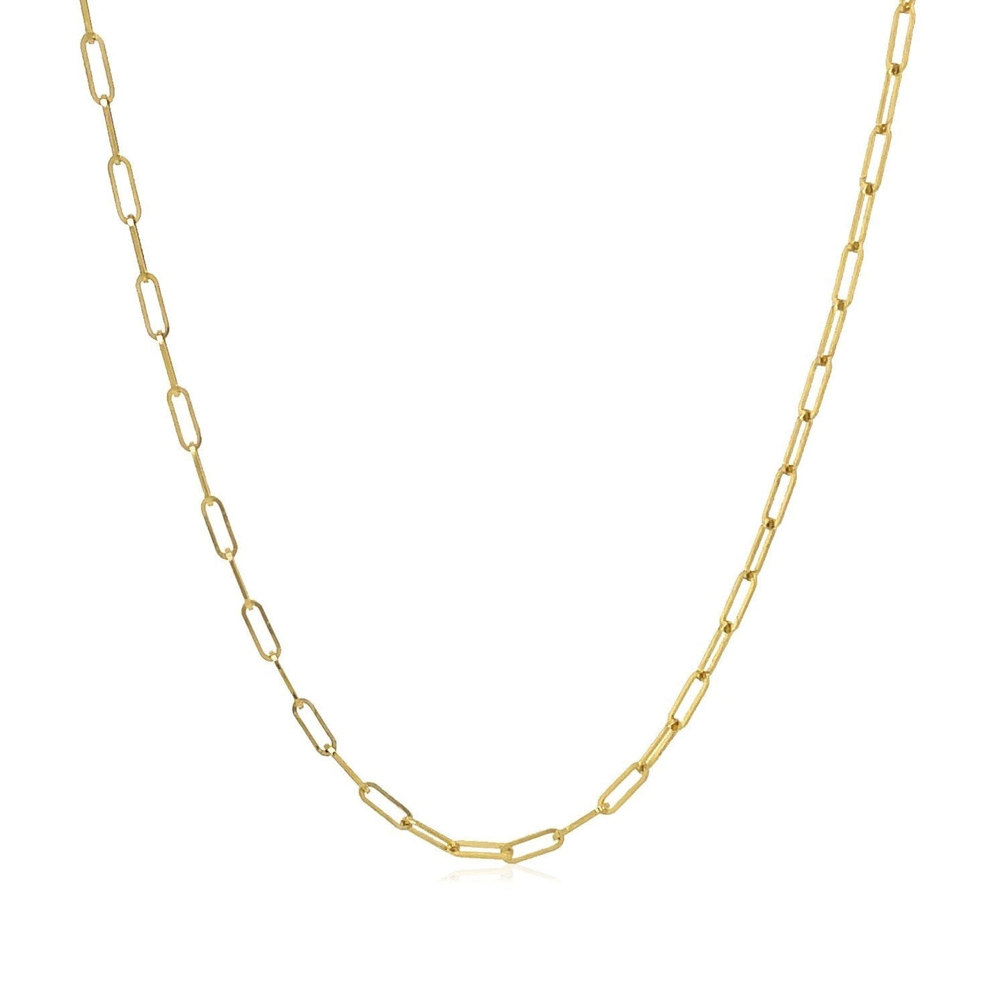 18K Yellow Gold Fine Paperclip Chain (1.50 mm)