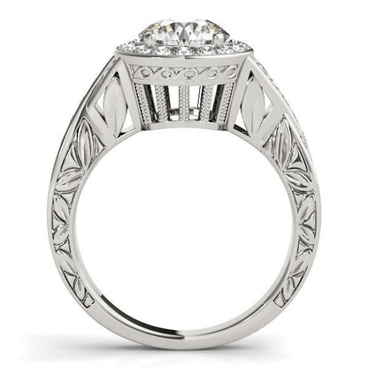 Halo Set Diamond Engagement Ring in 14k White Gold (1 5/8 cttw)