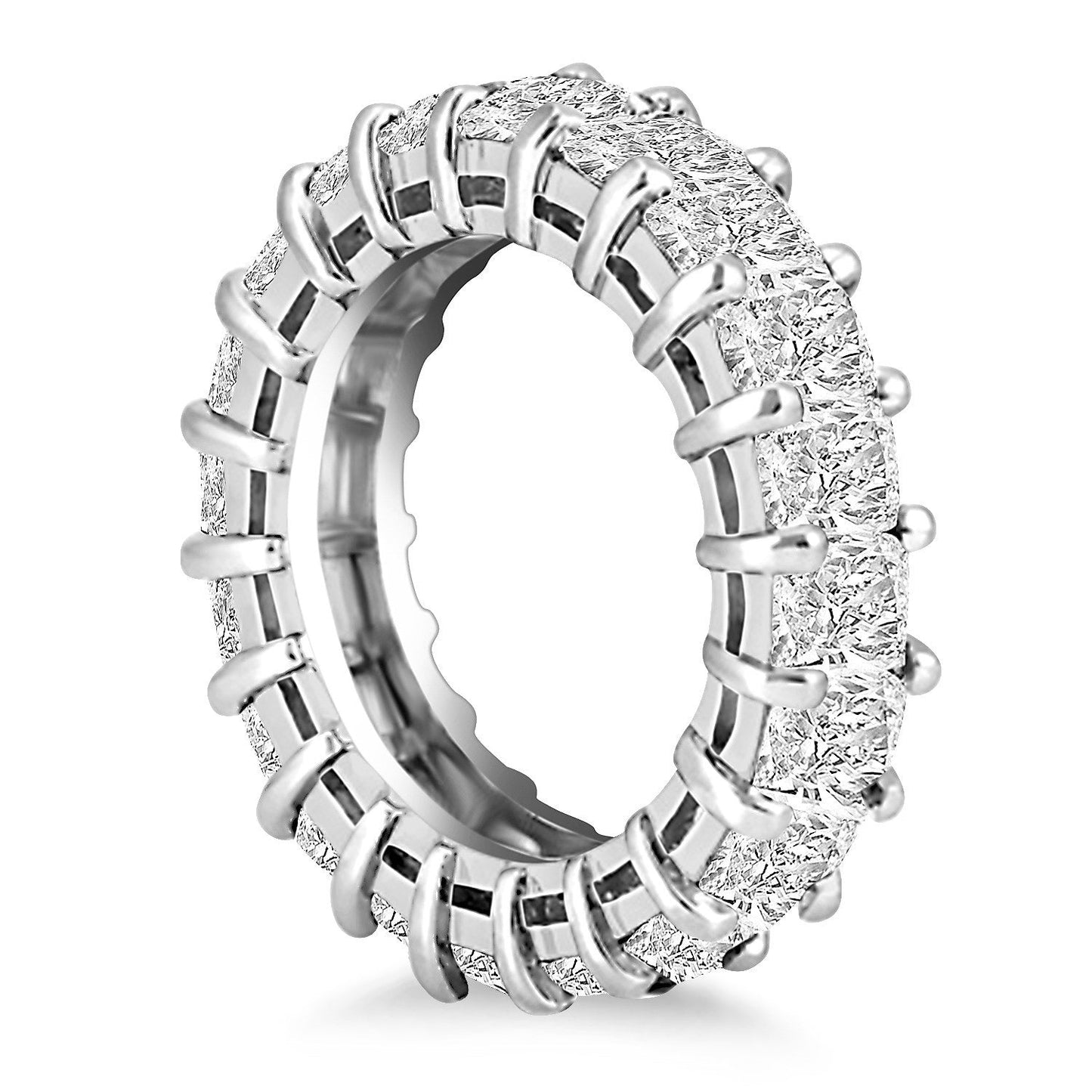 Exquisite 14k White Gold Emerald Cut Diamond Eternity Ring