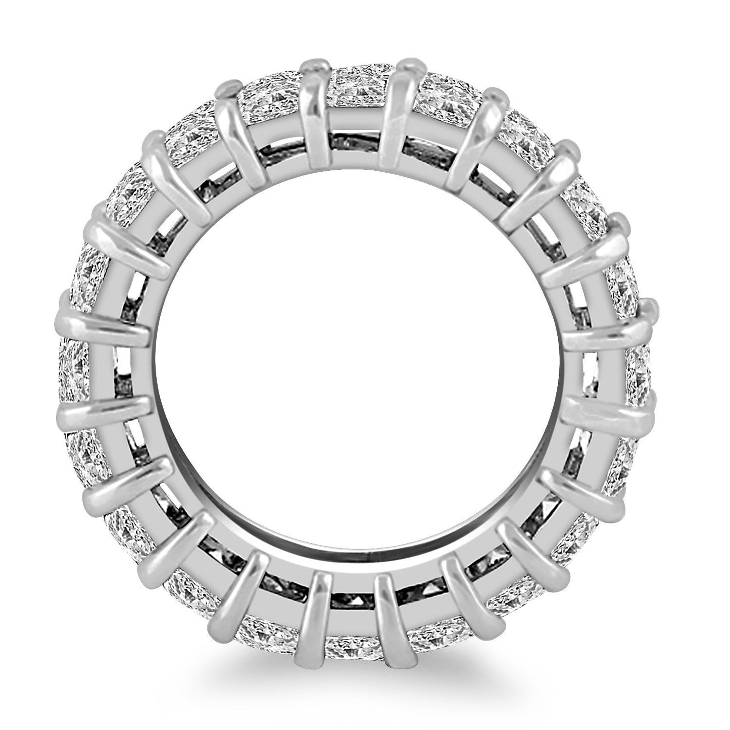 Exquisite 14k White Gold Emerald Cut Diamond Eternity Ring